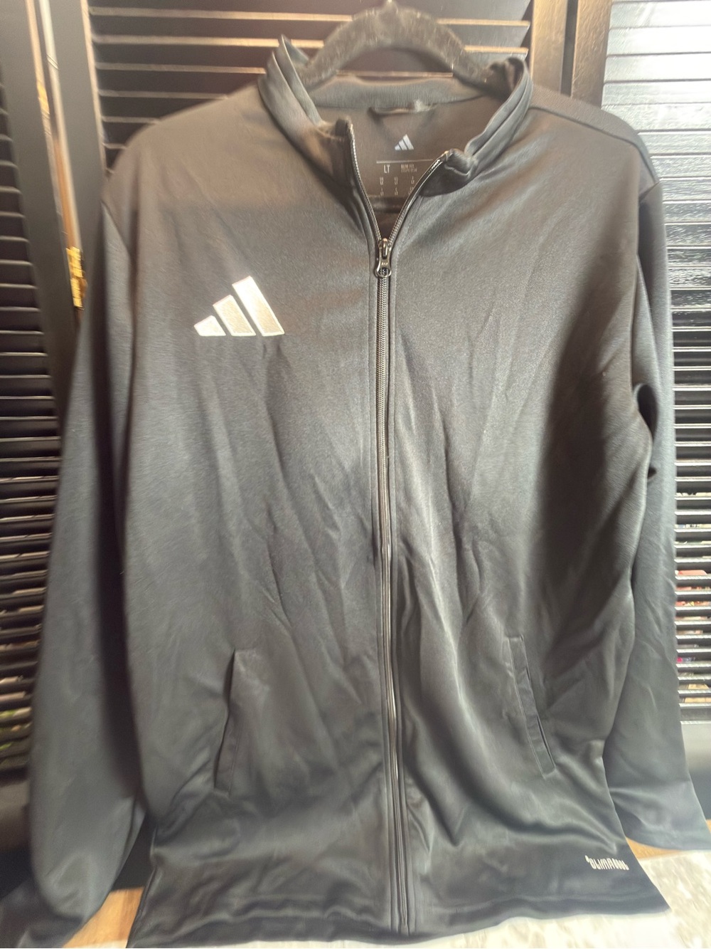 adidas Men's Black V-Neck Athletic Zip-Front Sweater